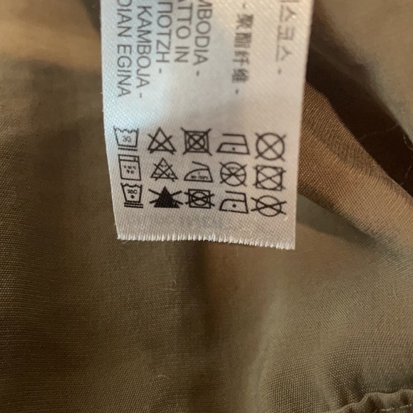 Zara Crop Button Down Shirt with Drawstring - Olive - Picture 14 of 14